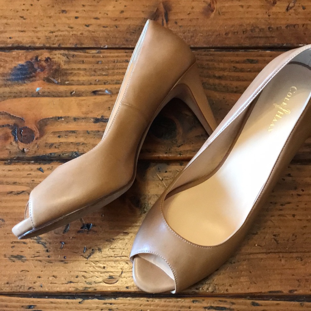Cole Haan peep toe pumps